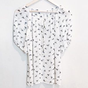 Vince Camuto Bumblebee Short Sleeve Blouse